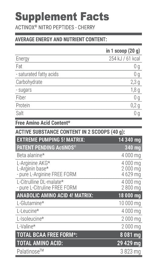 ACTINOX® NITRO PEPTIDES Orange flavour